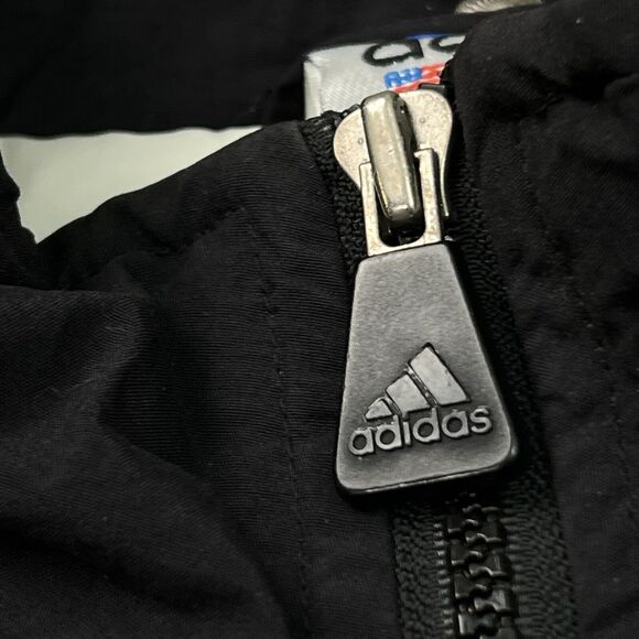 Vintage Adidas Puffer Jacket Coat Y2K Mens XL Black Logo Full Zip Quilted 90s - Picture 9 of 11